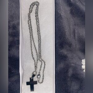Silver cross necklace
